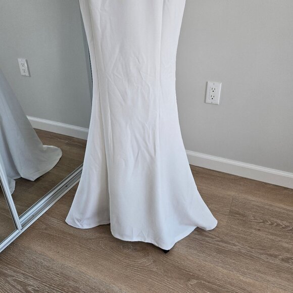 Lulus Forever Beloved White Mermaid Maxi Dress Small New With Tags Broken Zipper - Picture 16 of 17